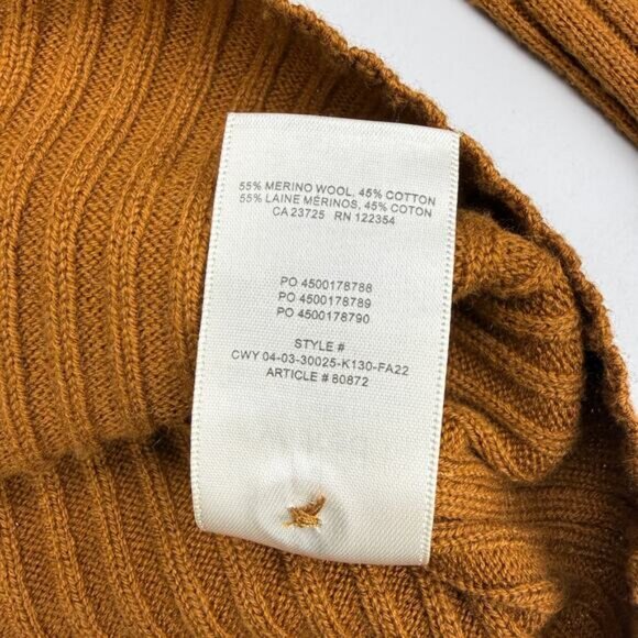 WILFRED Aritzia Manila Merino Wool V-Neck Cardigan Size XS Rich Chestnut - Picture 7 of 8